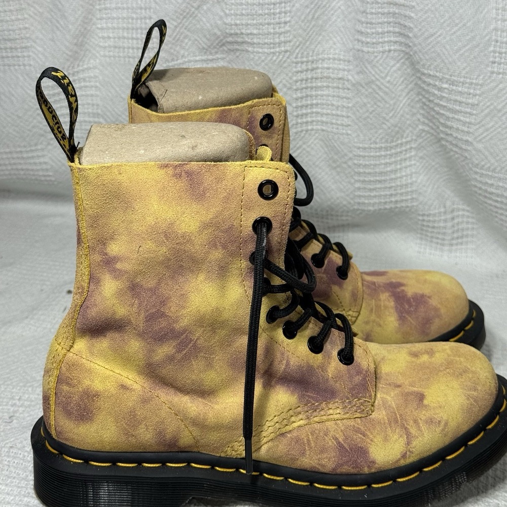 Dr. Martens Women's Size 7- 1460 Pascal Burnt‎ Yellow Combat Lace Up Boots